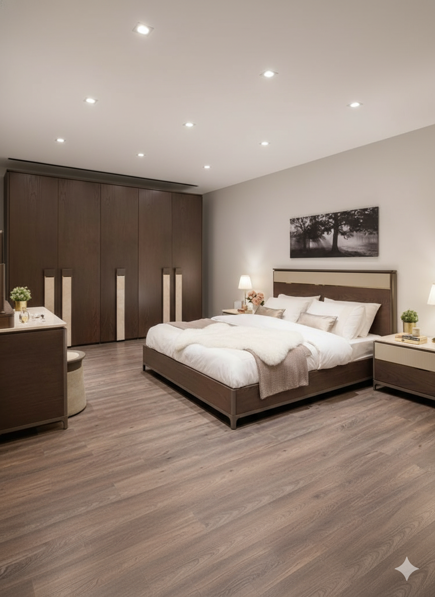 Luxurious 4-Piece Bedroom Set: Bed, 2 Side Tables, Dresser & Mirror - Fully Customizable